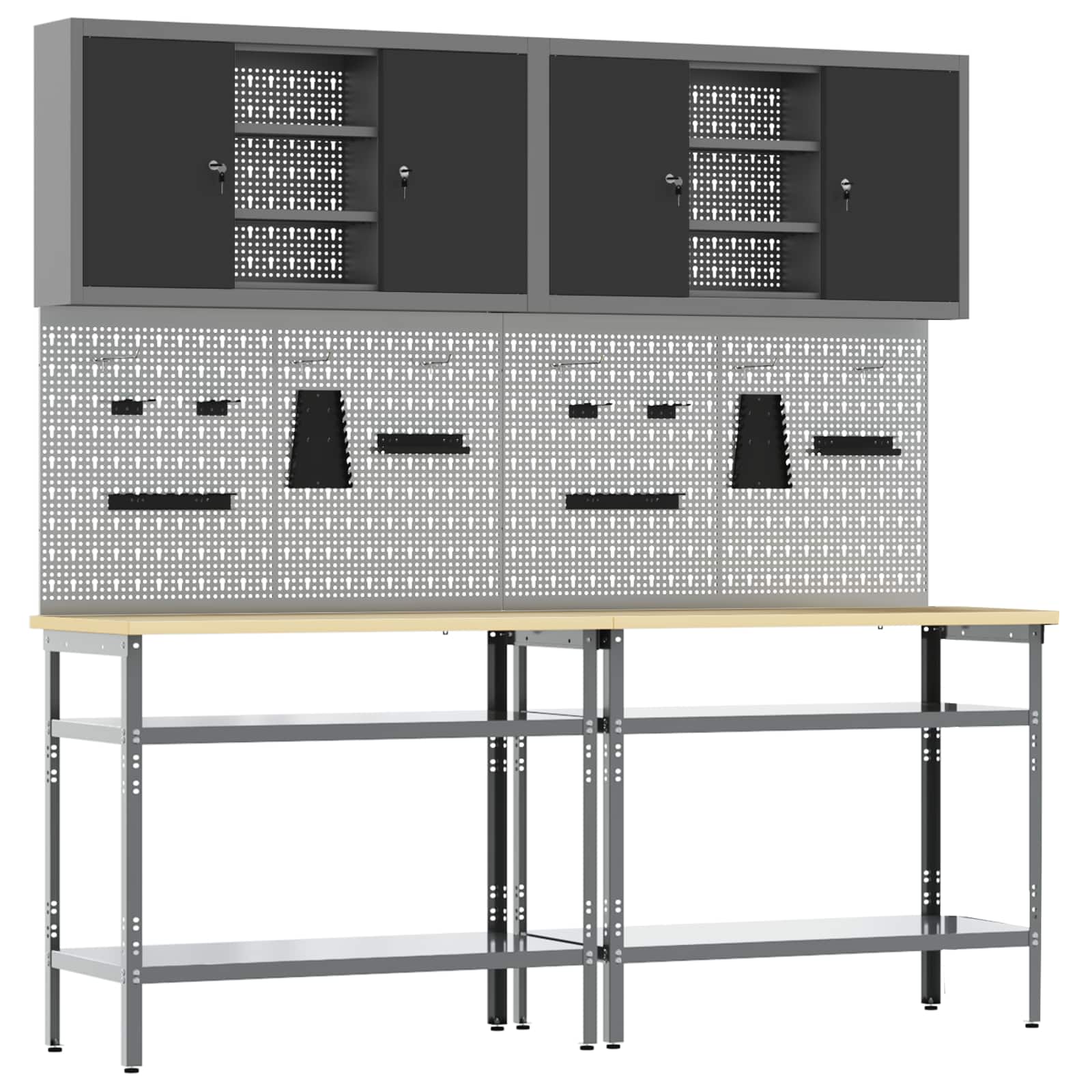 Werkbankset Met Lade 8 Pcs Gepoedercoat Staal