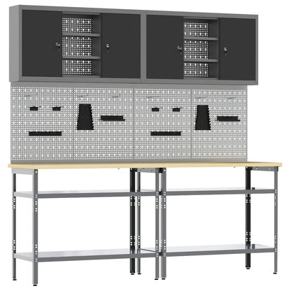 Werkbankset Met Lade 8 Pcs Gepoedercoat Staal