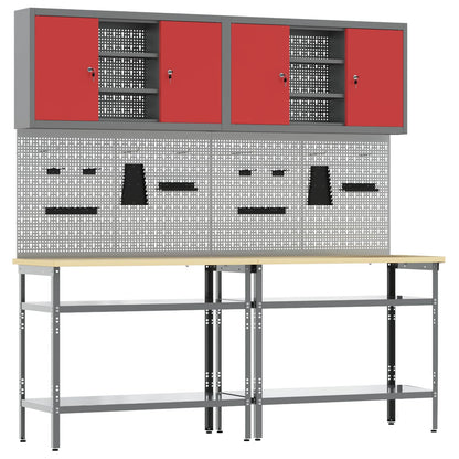 Werkbankset Met Lade 8 Pcs Gepoedercoat Staal