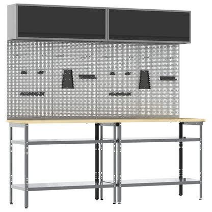 Werkbankset Met Lade 8 Pcs Gepoedercoat Staal