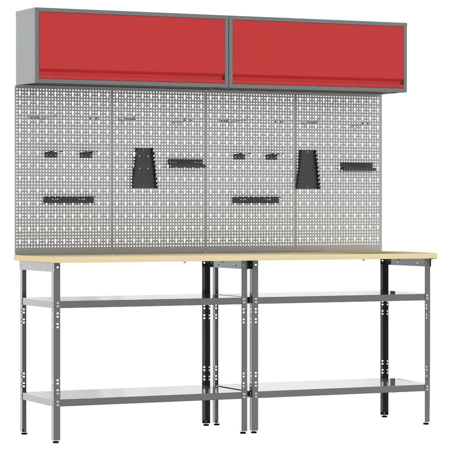 Werkbankset Met Lade 8 Pcs Gepoedercoat Staal