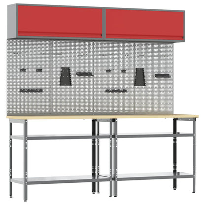 Werkbankset Met Lade 8 Pcs Gepoedercoat Staal