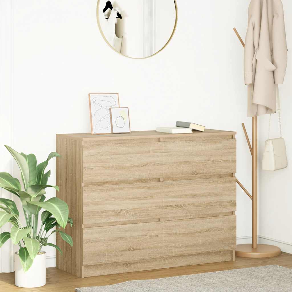 Dressoir 100X35X76 Cm Spaanplaat Ambachtelijk Eikenkleurig
