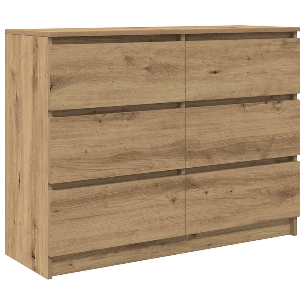 Dressoir 100X35X76 Cm Spaanplaat Ambachtelijk Eikenkleurig