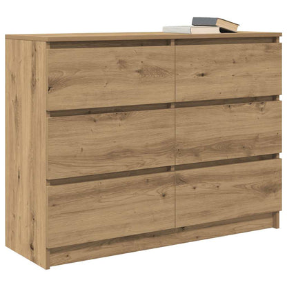 Dressoir 100X35X76 Cm Spaanplaat Ambachtelijk Eikenkleurig