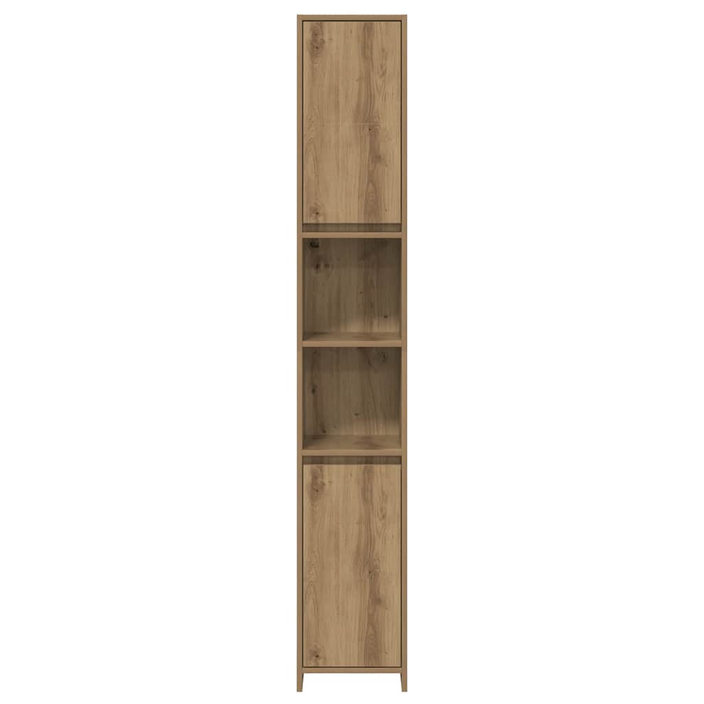 Badkamermeubelset Bewerkt Hout Artisanaal Eikenkleur