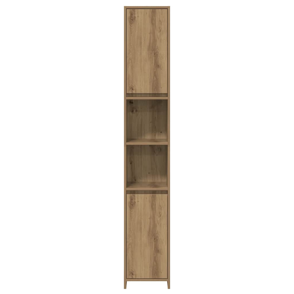 Badkamermeubelset Bewerkt Hout Artisanaal Eikenkleur