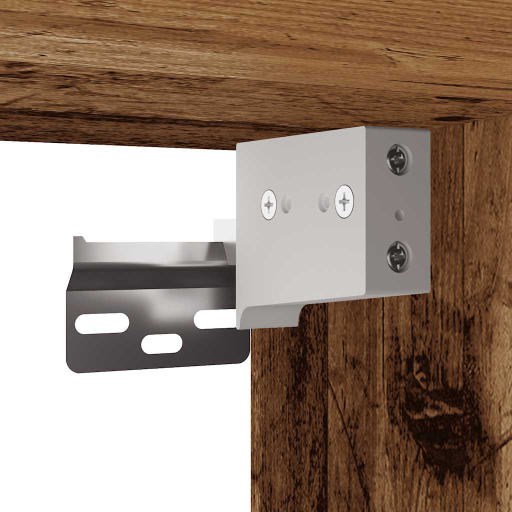 3-Delige Badkamermeubelset Bewerkt Hout Kleurig Oud Hout