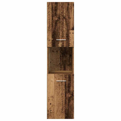 3-Delige Badkamermeubelset Bewerkt Hout Kleurig Oud Hout