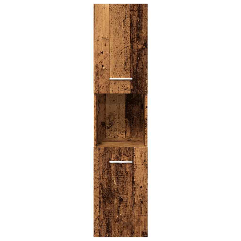 4-Delige Badkamermeubelset Bewerkt Hout Kleurig Oud Hout