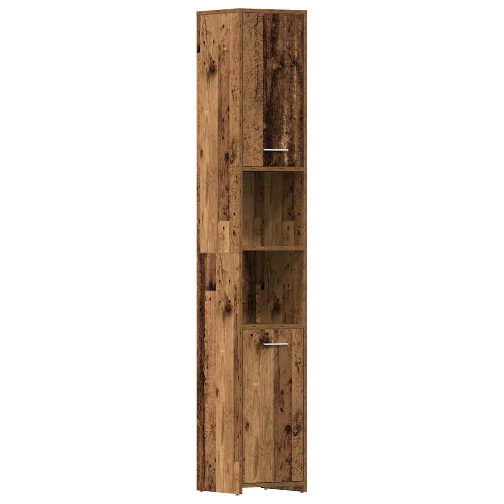 Badkamerkast 30X30X183,5 Cm Bewerkt Hout Kleurig Oud Hout