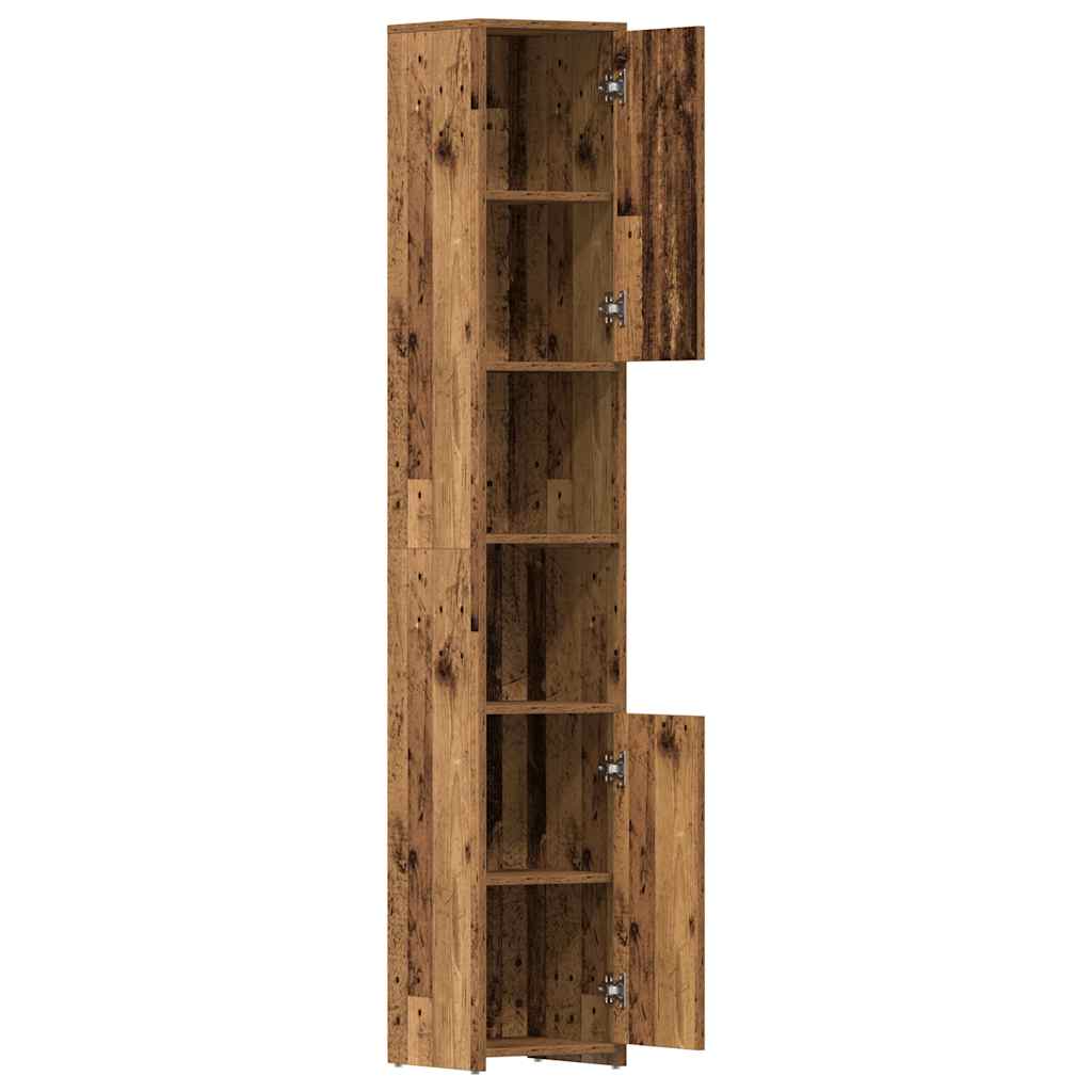 Badkamerkast 30X30X183,5 Cm Bewerkt Hout Kleurig Oud Hout