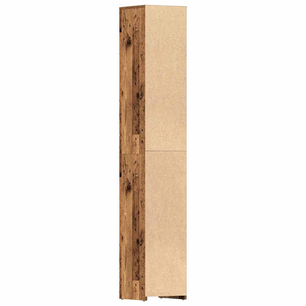 Badkamerkast 30X30X183,5 Cm Bewerkt Hout Kleurig Oud Hout