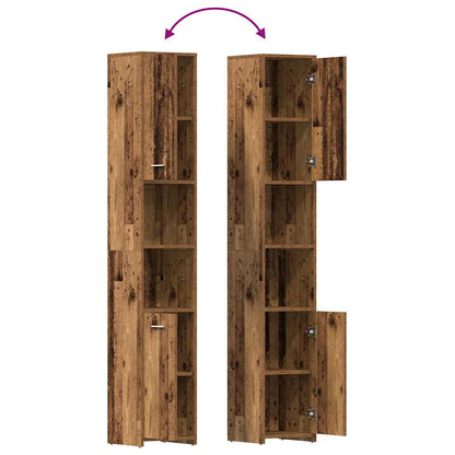 Badkamerkast 30X30X183,5 Cm Bewerkt Hout Kleurig Oud Hout