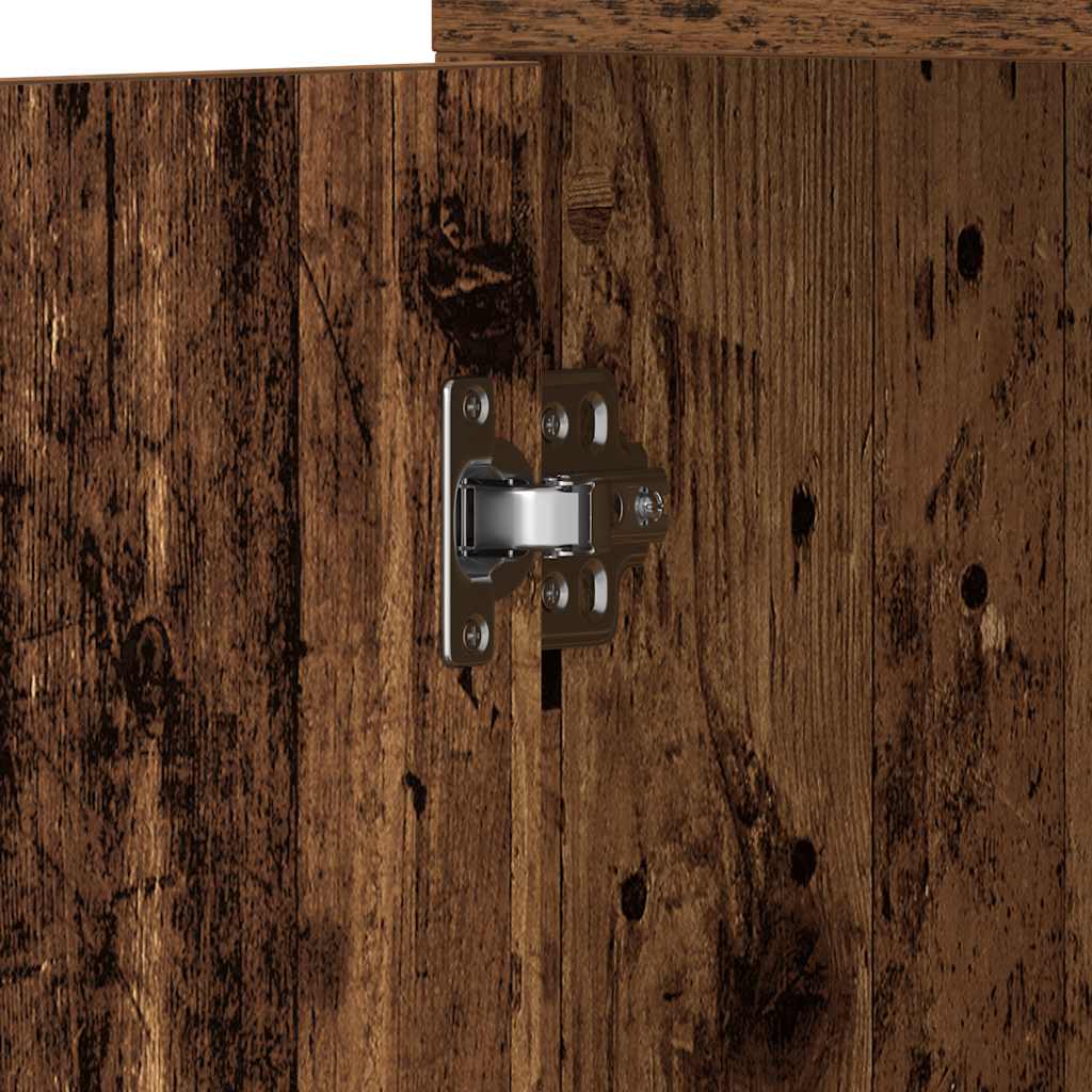 Badkamerkast 30X30X183,5 Cm Bewerkt Hout Kleurig Oud Hout