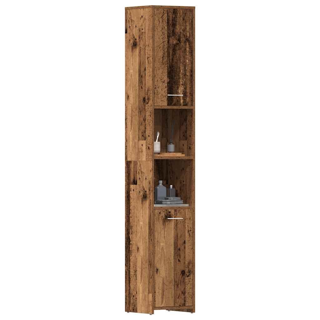Badkamerkast 30X30X183,5 Cm Bewerkt Hout Kleurig Oud Hout