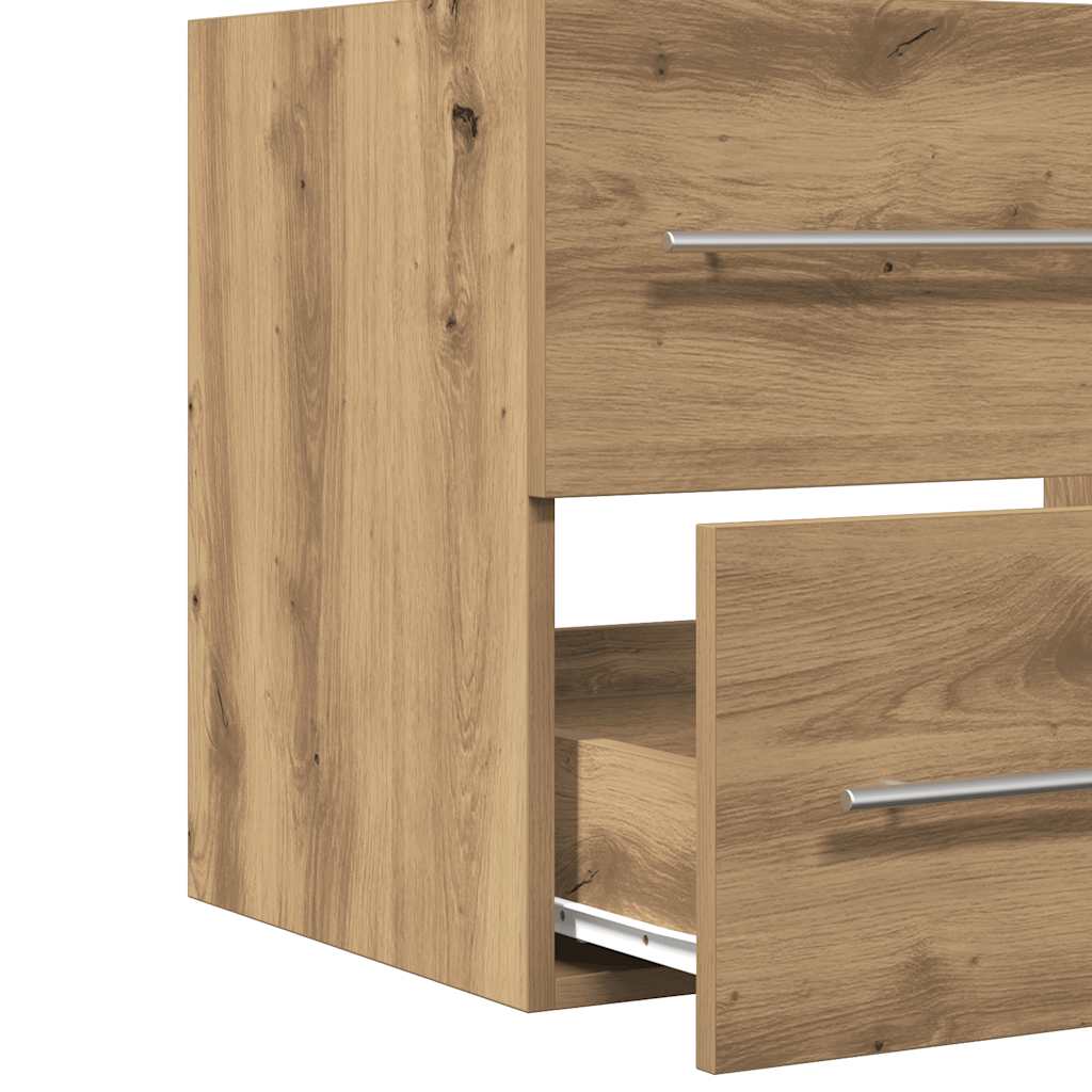 Wastafelkast 60X38,5X48 Cm Spaanplaat Ambachtelijk Eikenkleurig Artisanaal Eikenkleurig
