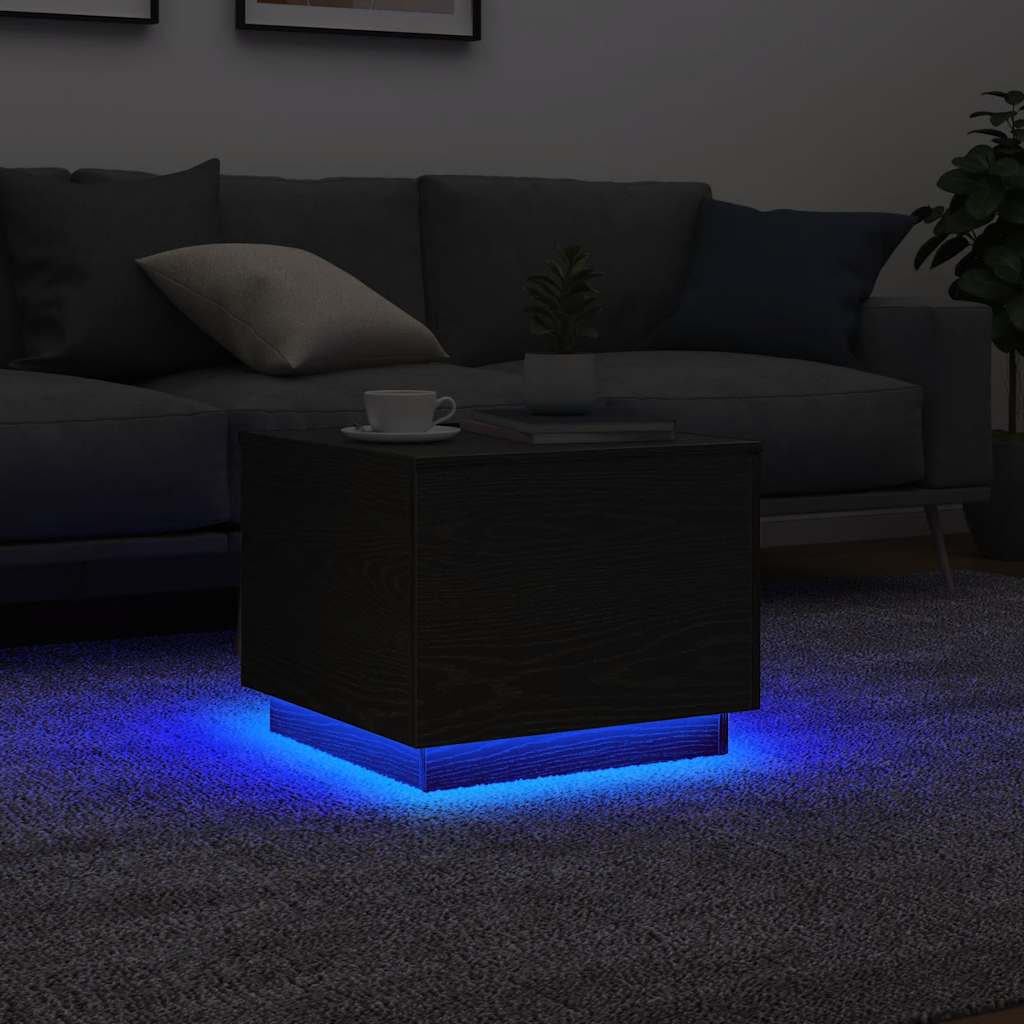 Salontafel Met Led-Verlichting 50X50X40 Cm