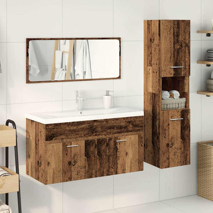 Badkamermeubelset Bewerkt Hout Kleurig Oud Hout