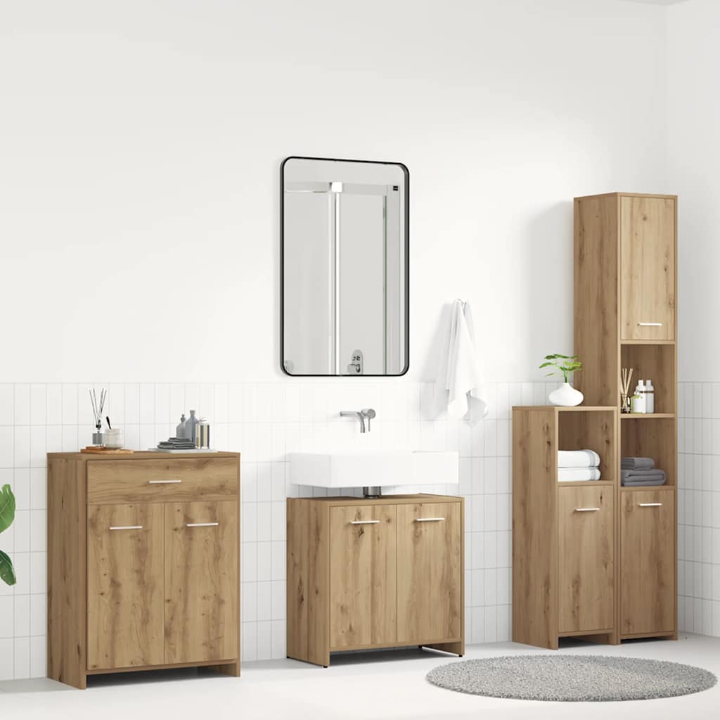 Badkamermeubelset Bewerkt Hout Kleurig