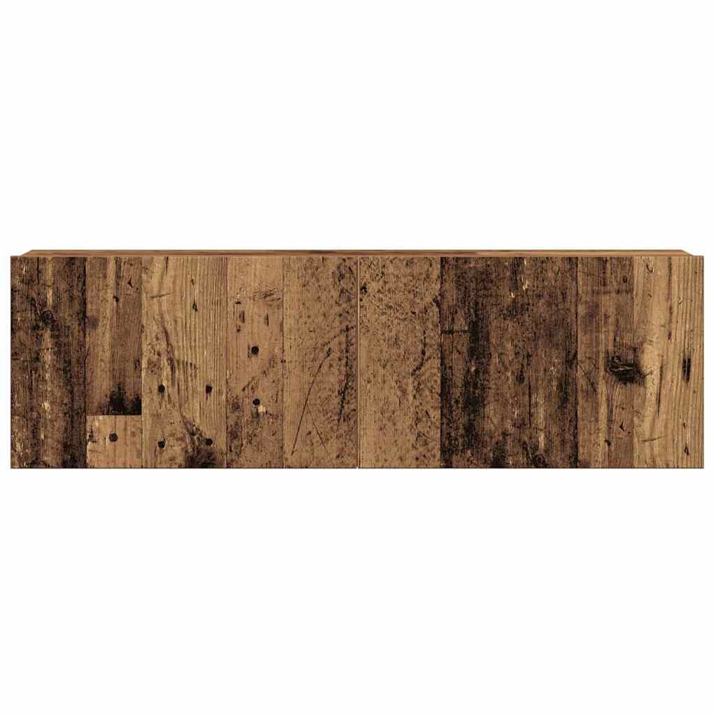8-Delig Tv-Meubelset Wandmontage Bewerkt Hout Kleurig