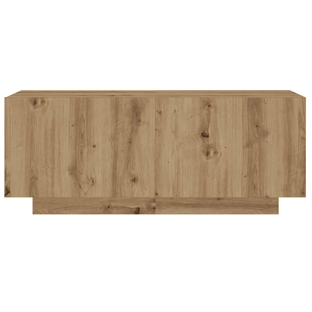 Tv-Meubel Met Led 180X35X40 Cm Bewerkt Hout Artisanaal Eiken