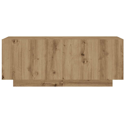 Tv-Meubel Met Led 180X35X40 Cm Bewerkt Hout Artisanaal Eiken