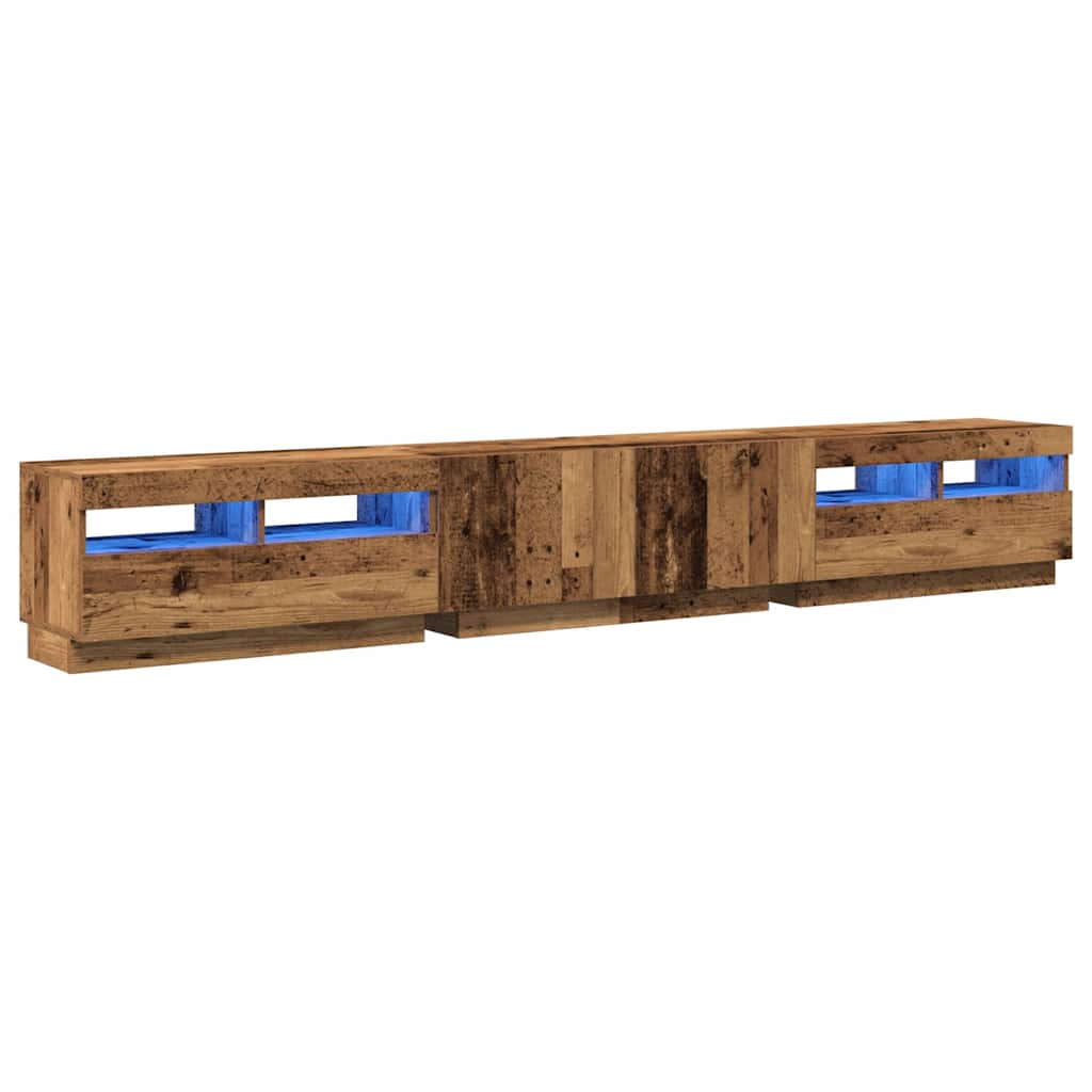 Tv-Meubel Met Led 260X35X40 Cm Bewerkt Hout