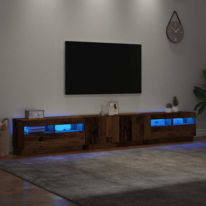 Tv-Meubel Met Led 260X35X40 Cm Bewerkt Hout