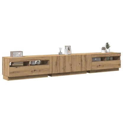 Tv-Meubel Met Led 260X35X40 Cm Bewerkt Hout