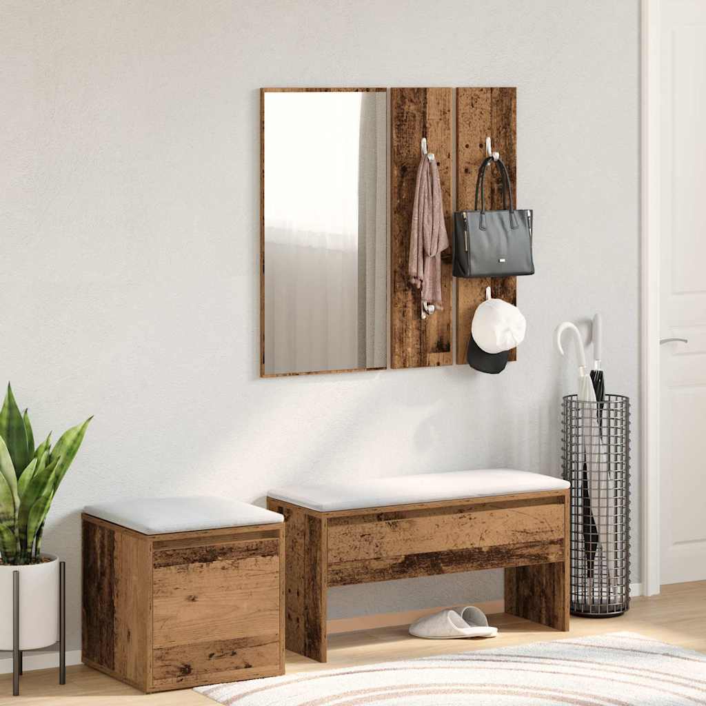 Halmeubelset Bewerkt Hout Kleurig