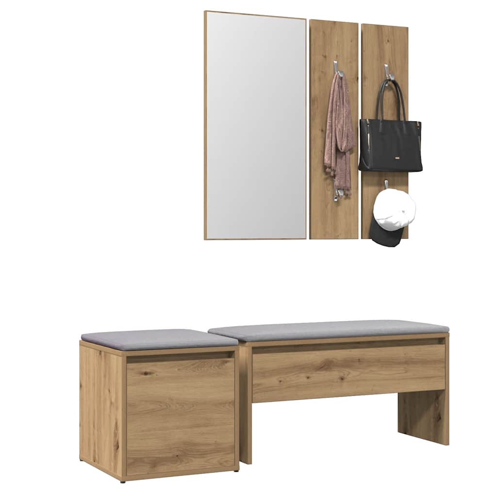 Halmeubelset Bewerkt Hout Kleurig