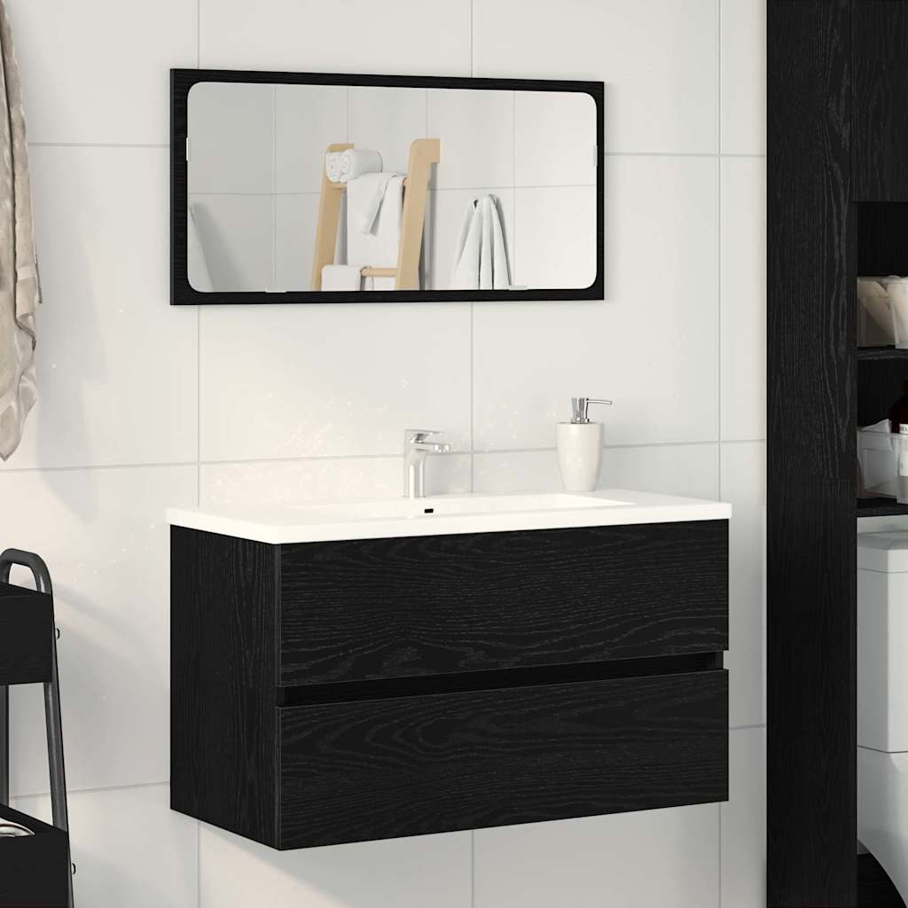 Wastafelkast 100X38,5X45 Cm Spaanplaat Kleurig Zwart Eiken
