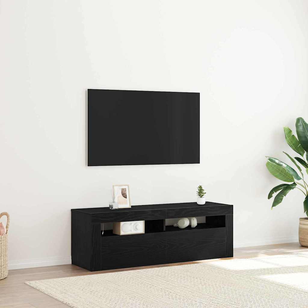 Tv-Meubel Met Led 120X35X40 Cm Bewerkt Hout