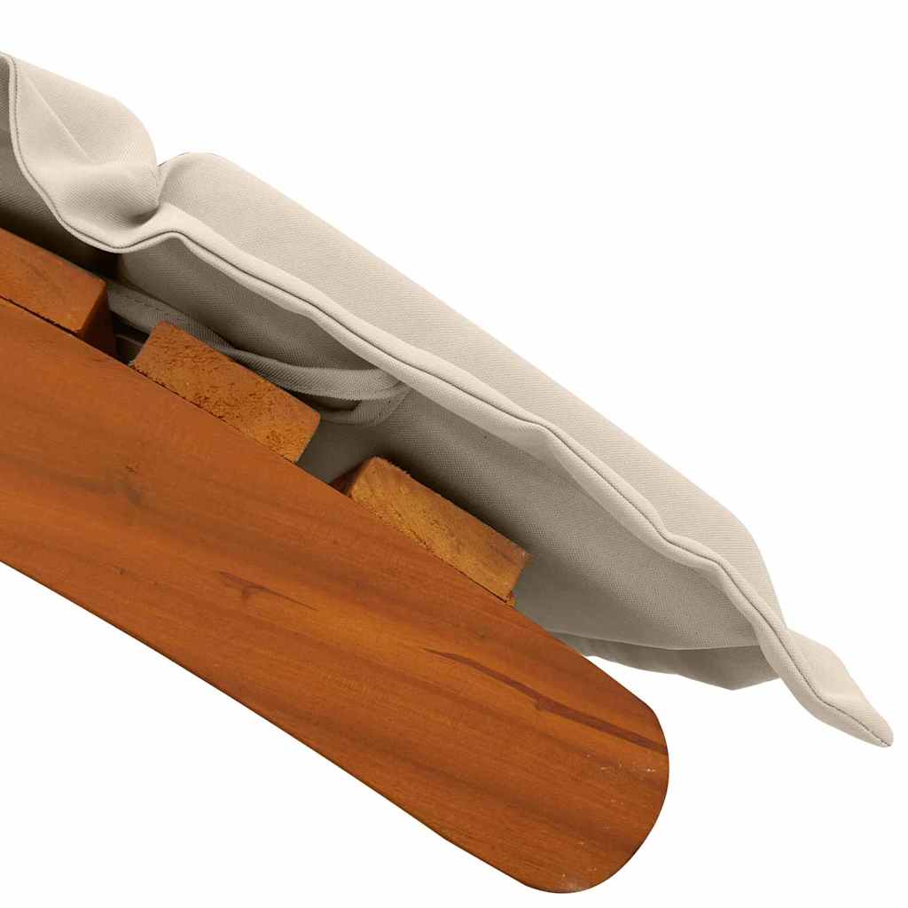 Ligbed Met Kussen 2 Pcs Wit Massief Acacia Hout