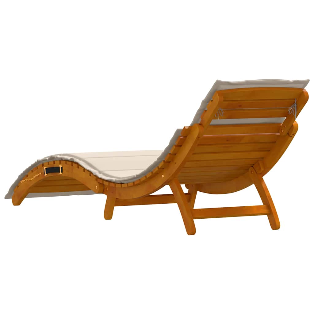Ligbed Met Kussen 2 Pcs Wit Massief Acacia Hout