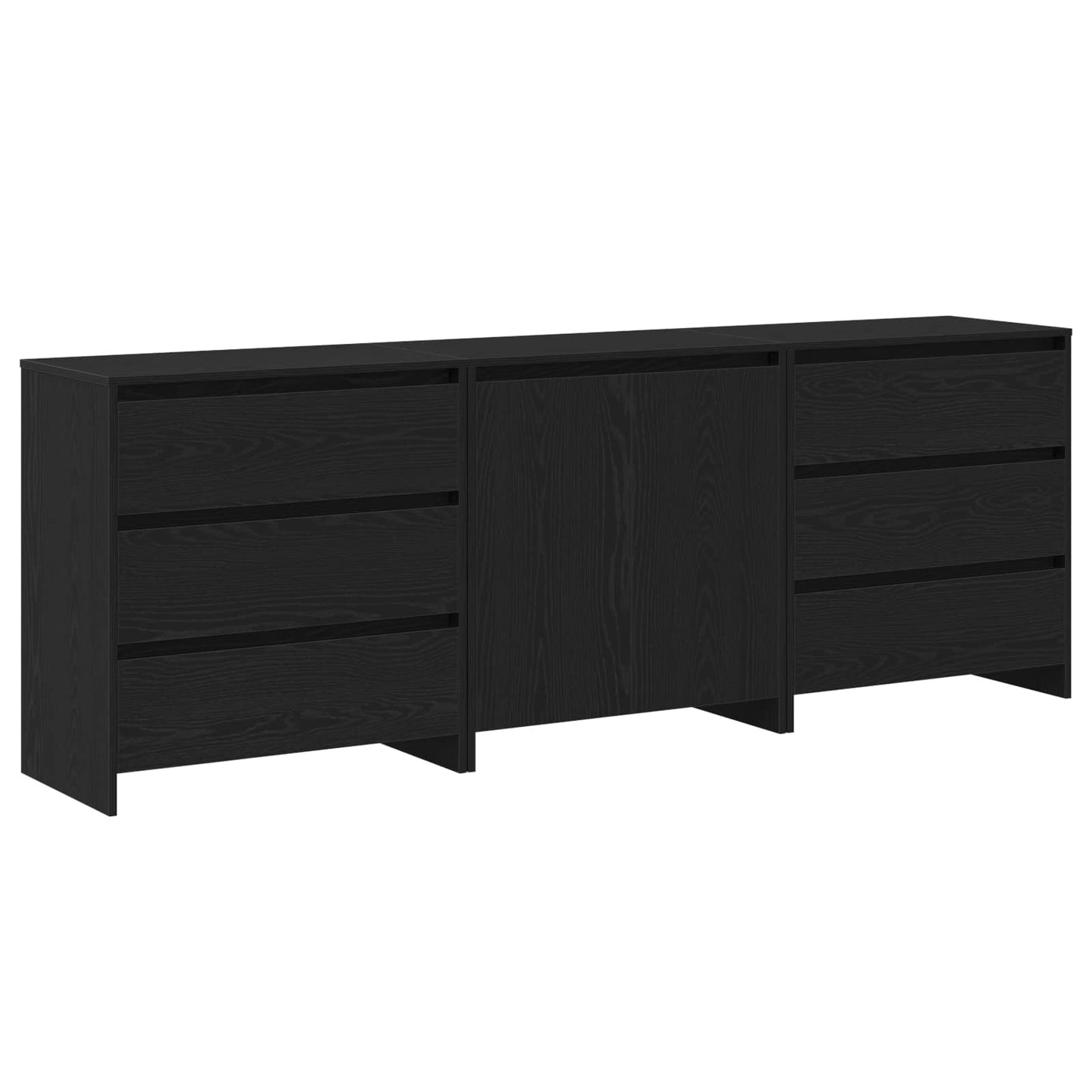 3-Delige Dressoirs Bewerkt Hout Kleurig
