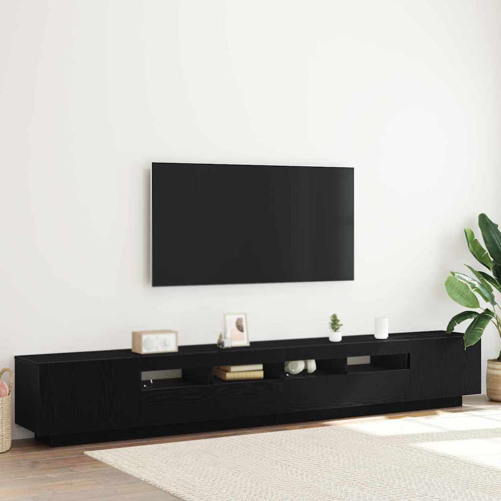 Tv-Meubel Met Led 260X35X40 Cm Bewerkt Hout