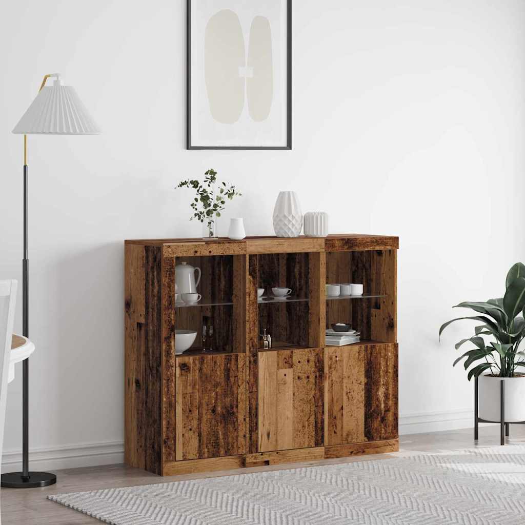 Dressoirs Met Led-Verlichting Bewerkt Hout