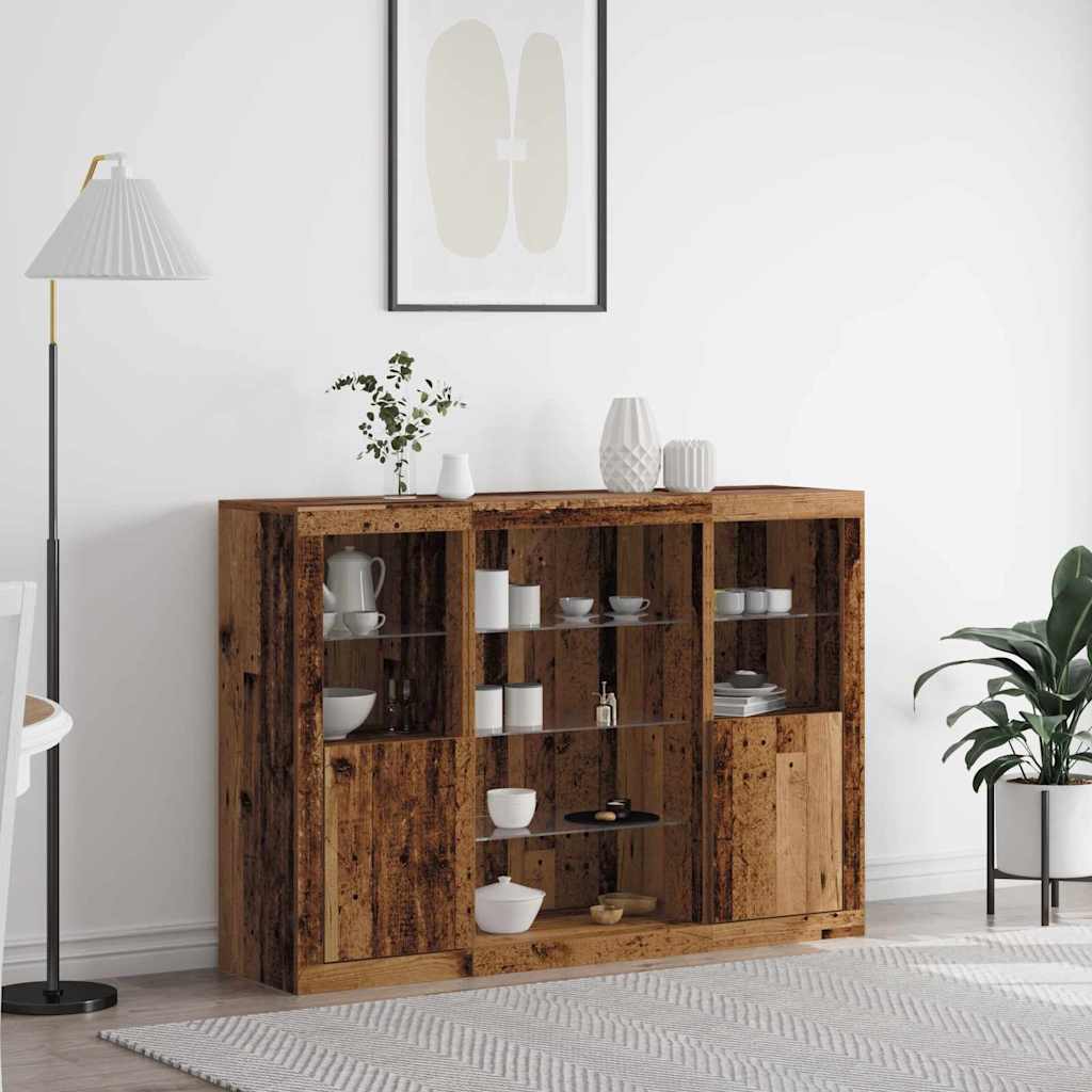 Dressoirs Met Led-Verlichting Bewerkt Hout