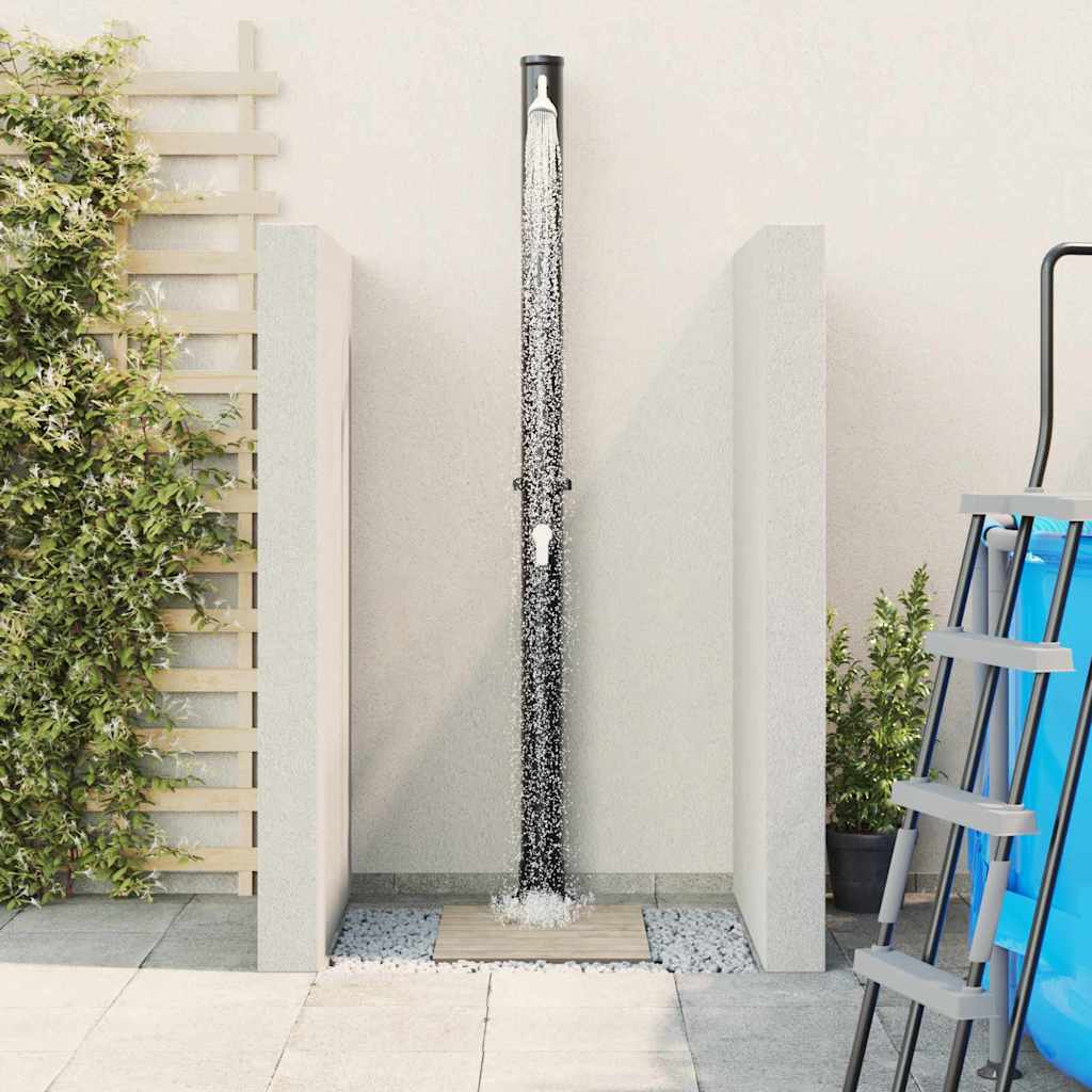 Buiten Zonne-Douche Zwart 217 Cm Pvc En Aluminium