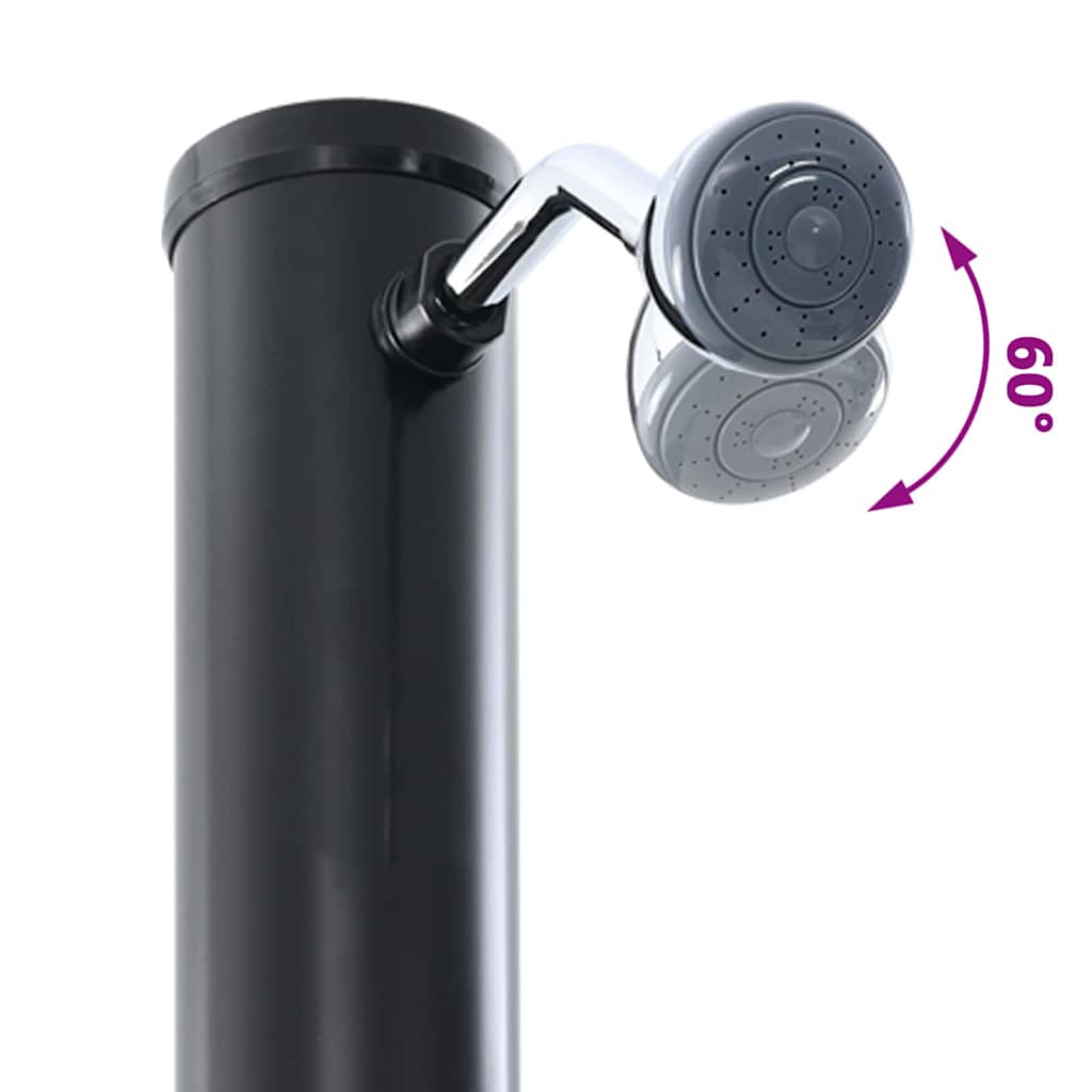 Buiten Zonne-Douche Zwart 217 Cm Pvc En Aluminium