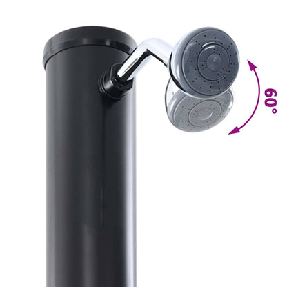 Buiten Zonne-Douche Zwart 217 Cm Pvc En Aluminium