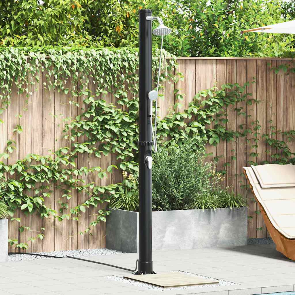 Buiten Zonne-Douche Zwart 217 Cm Pvc En Aluminium