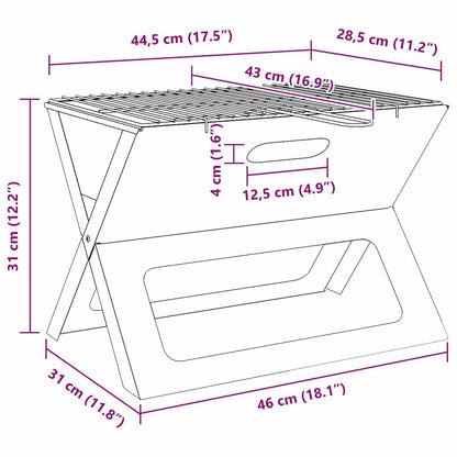 Buitengrill Zwart 46 X 31 X 31 Cm Staal