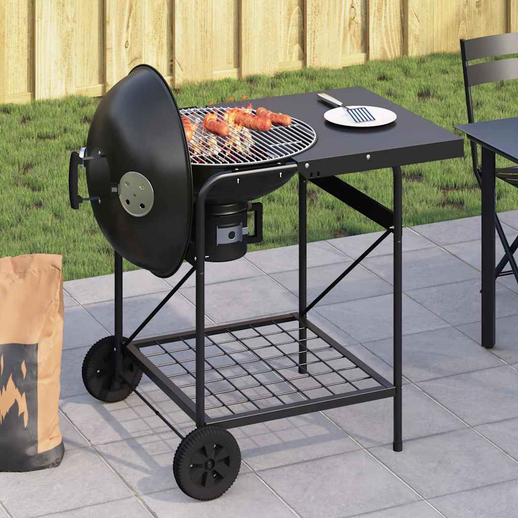 Buitengrill Met Wiel Zwart 91 X 71 X 107 Cm Metaal