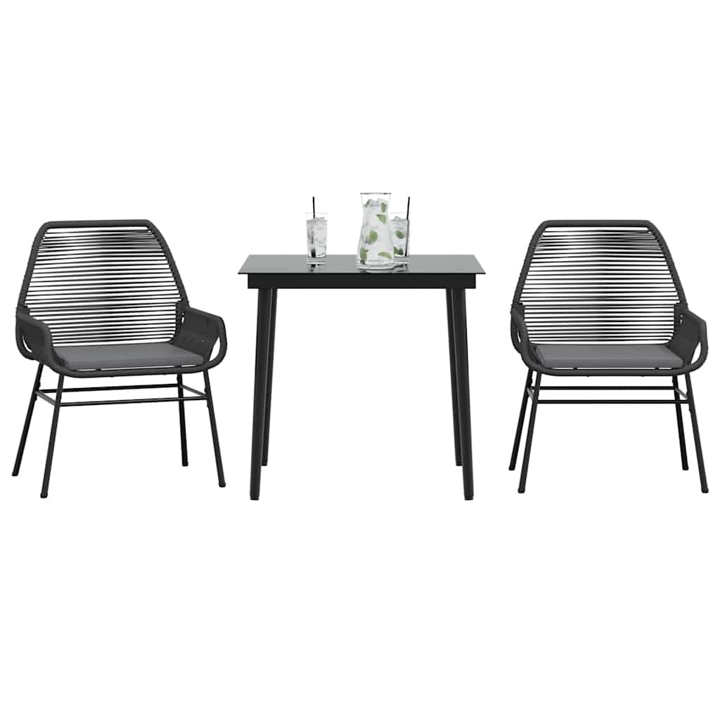 5-Delige Tuinset Met Kussens Poly Rattan Glas