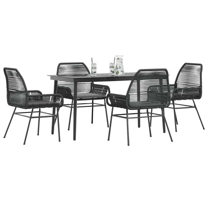5-Delige Tuinset Met Kussens Poly Rattan Glas