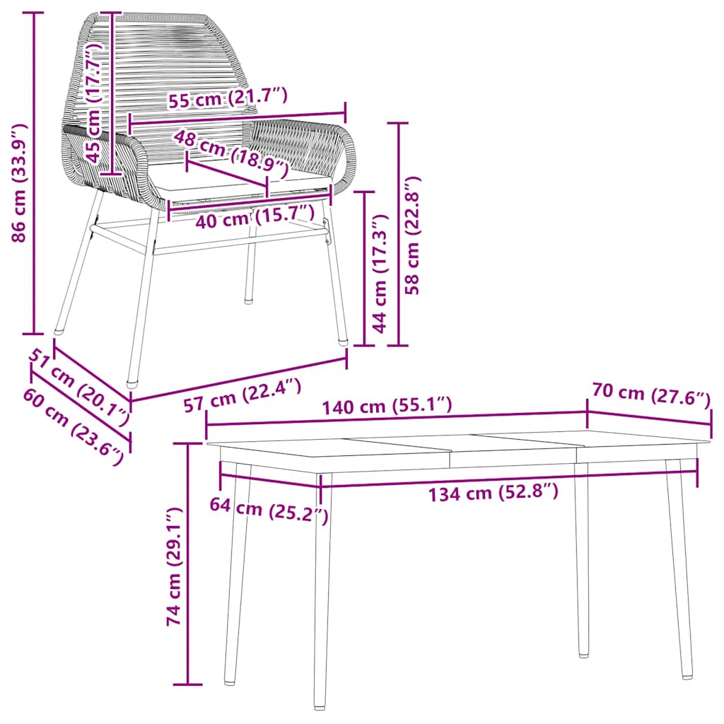 5-Delige Tuinset Met Kussens Poly Rattan Glas