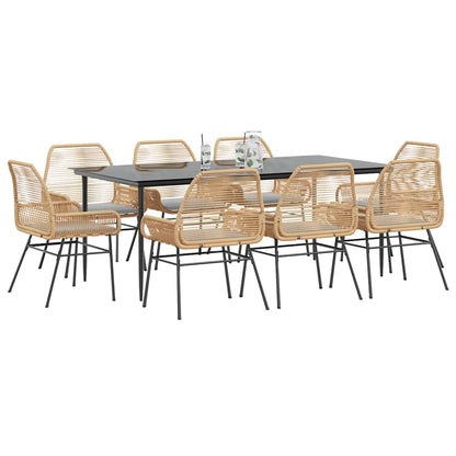 5-Delige Tuinset Met Kussens Poly Rattan Glas